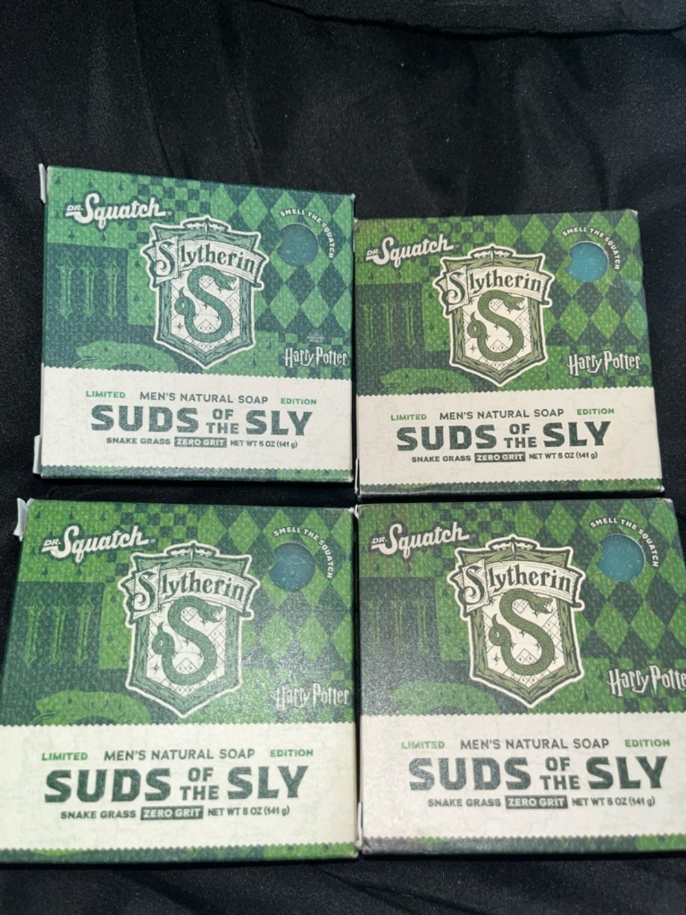 Dr Squatch Soap Suds Of The Sly Harry Potter Slytherin House NIB 4 Bars!!